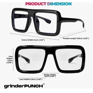 NWT Thick Square Frame Clear Lens Glasses Eyeglasses Oversized Fashion Costume